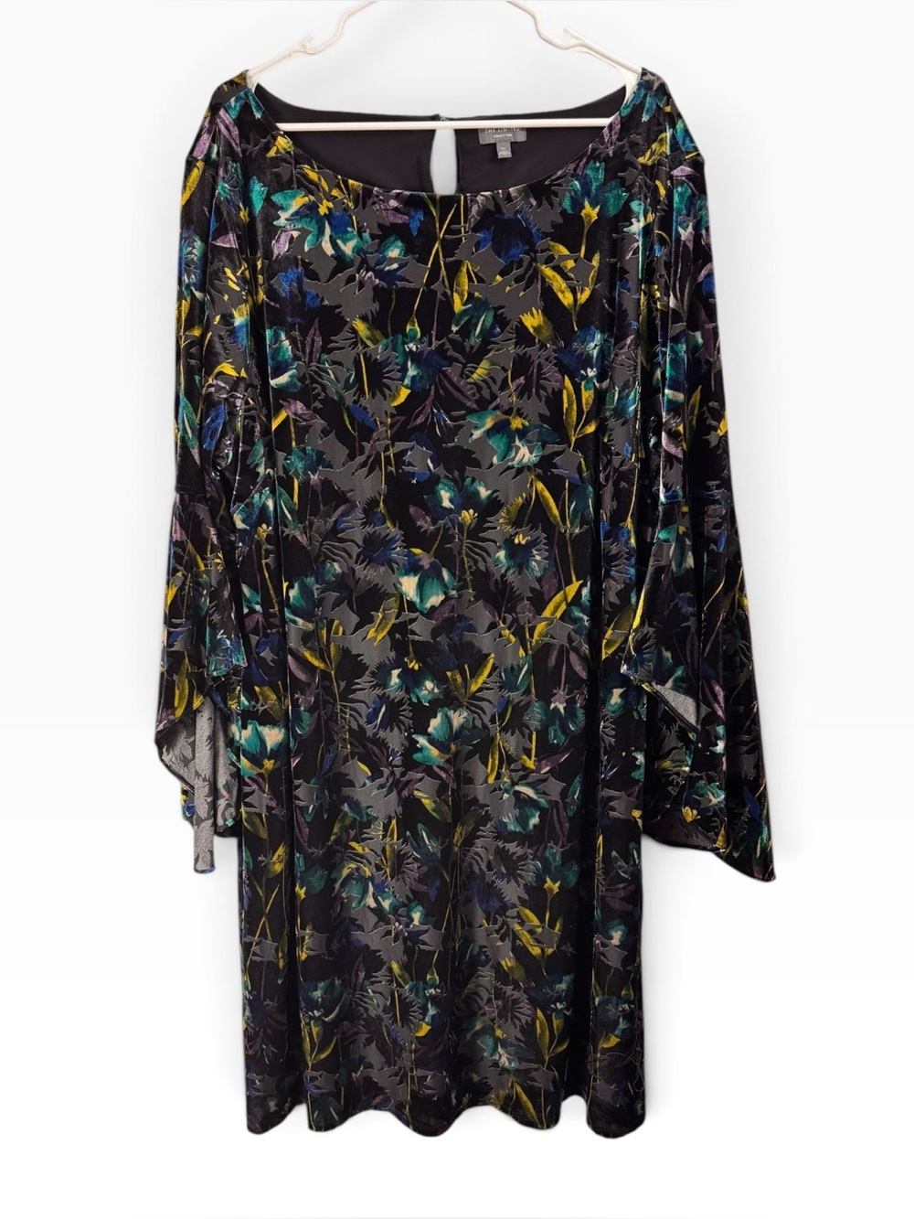 Vintage The Limited Burnout Dress Size 2X Whimsigoth Dramatic Bell Sleeves